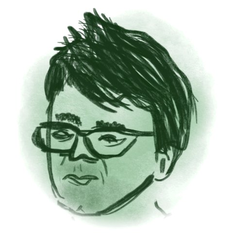 Ink-and-wash portrait drawing of Blaz Klobucar